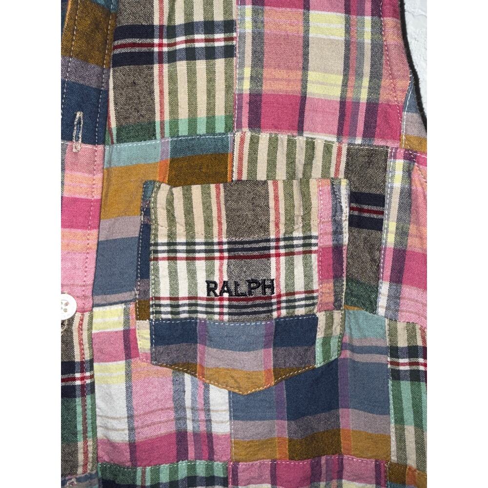 ❤️🔥Vintage Ralph Lauren Patchwork Plaid Sleeveless Dress Size L - Picture 4 of 8